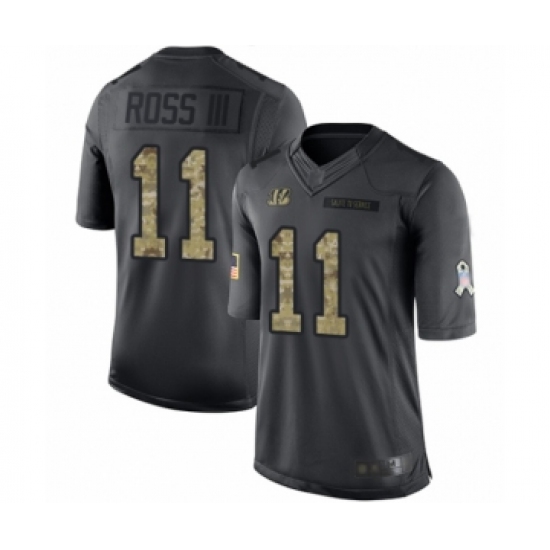 Men's Cincinnati Bengals #11 John Ross Limited Black 2016 Salute to Service Football Jersey - Ujersey