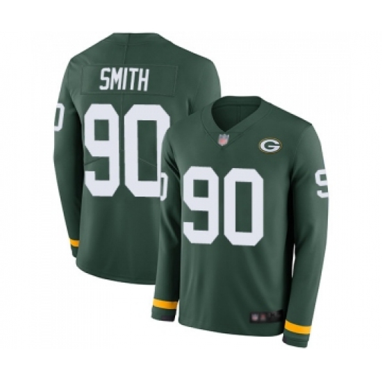 Youth Green Bay Packers #90 Za'Darius Smith Limited Green Therma Long Sleeve Football Jersey - Ujersey