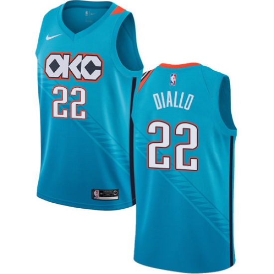 Women's Nike Oklahoma City Thunder #22 Hamidou Diallo Swingman Turquoise NBA Jersey - City Edition - Ujersey