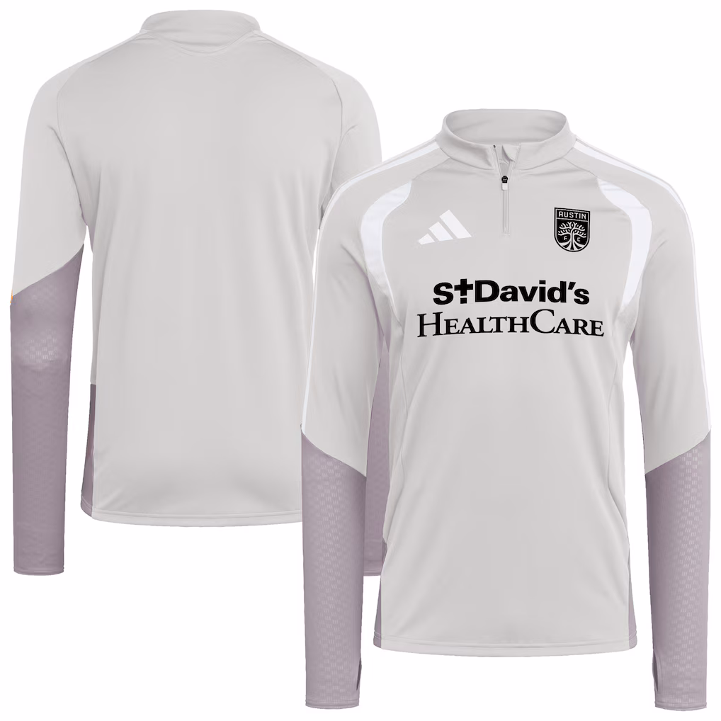 Men's Austin FC adidas Silver 2026 Tiro Competition Quarter-Zip Training Top - ujerseystore