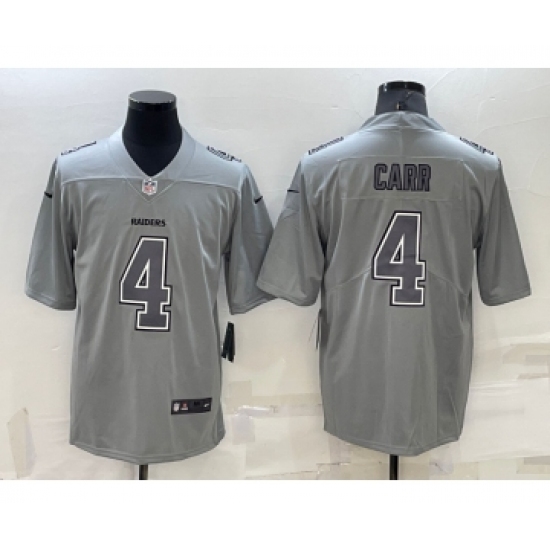 Men's Las Vegas Raiders #4 Derek Carr Grey Atmosphere Fashion 2022 Vapor Untouchable Stitched Limited Jersey - Ujersey