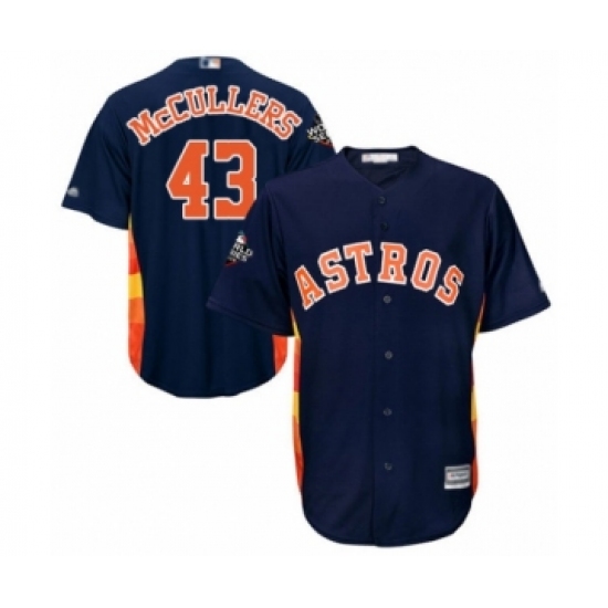 Youth Houston Astros #43 Lance McCullers Authentic Navy Blue Alternate Cool Base 2019 World Series Bound Baseball Jersey - Ujersey