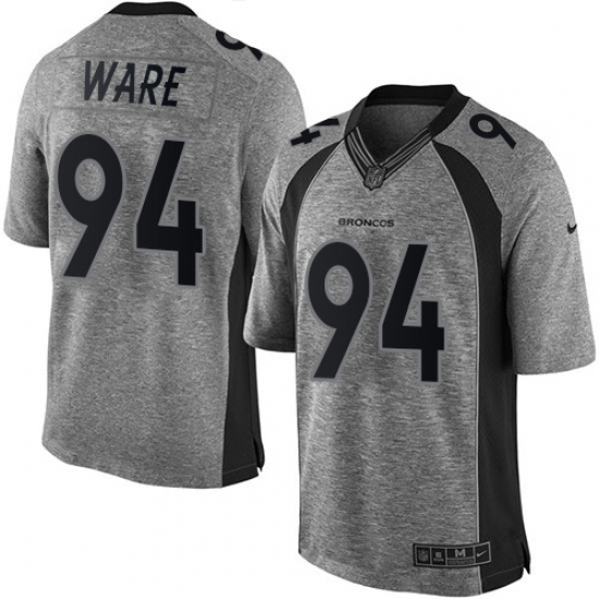 Men's Nike Denver Broncos #94 DeMarcus Ware Limited Gray Gridiron NFL Jersey - Ujersey