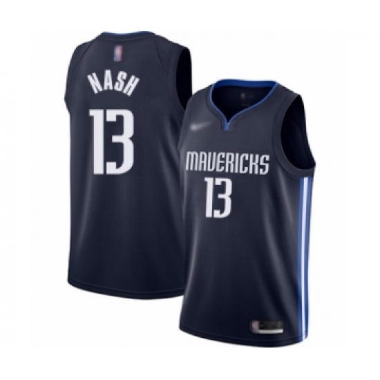 Men's Dallas Mavericks #13 Steve Nash Authentic Navy Finished Basketball Jersey - Statement Edition - Ujersey