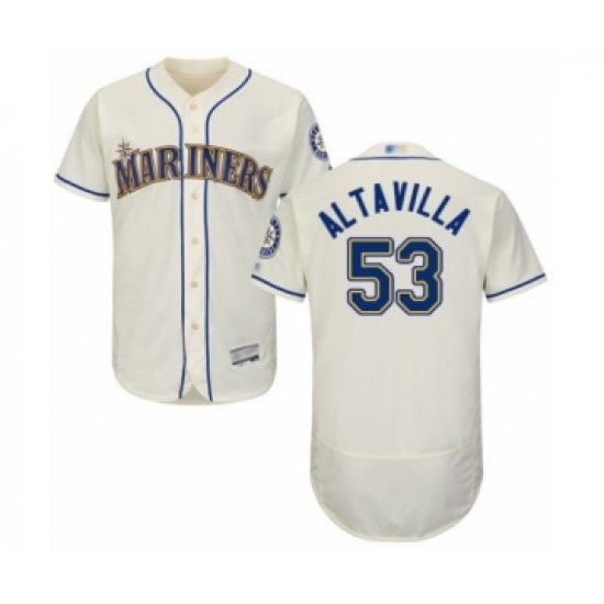 Men's Seattle Mariners #53 Dan Altavilla Cream Alternate Flex Base Authentic Collection Baseball Player Jersey - Ujersey