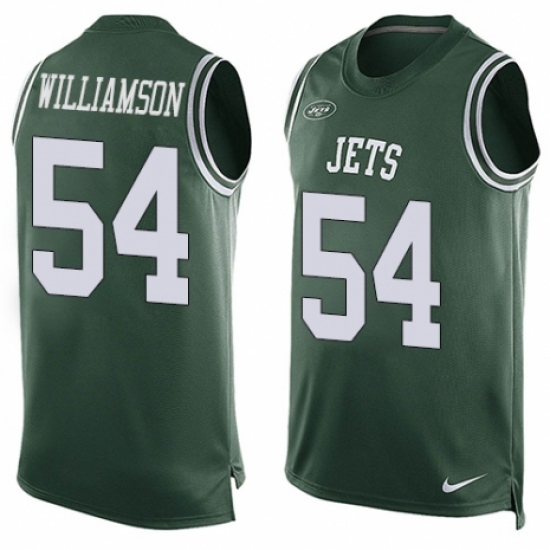 Men's Nike New York Jets #54 Avery Williamson Limited Green Player Name & Number Tank Top NFL Jersey - Ujersey