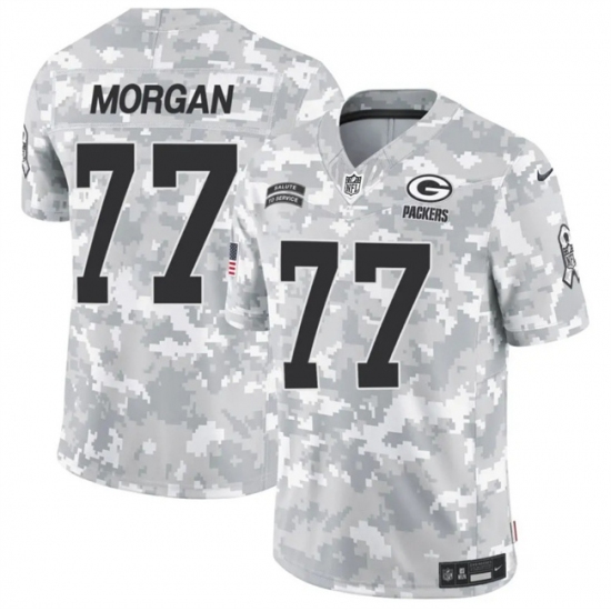 Men's Green Bay Packers #77 Jordan Morgan 2024 F.U.S.E Arctic Camo Salute To Service Limited Stitched Football Jersey - Ujersey