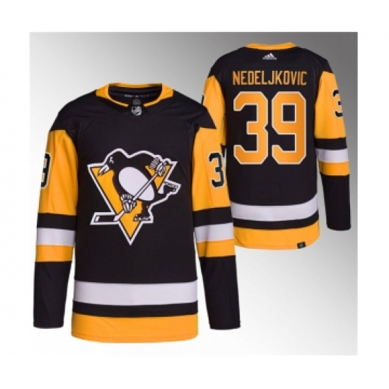 Men's Pittsburgh Penguins #39 Alex Nedeljkovic Black Stitched Jersey - Ujersey