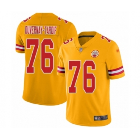 Youth Kansas City Chiefs #76 Laurent Duvernay-Tardif Limited Gold Inverted Legend Football Jersey - Ujersey