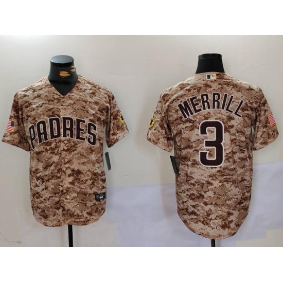 Men's San Diego Padres #3 Jackson Merrill Camo Cool Base Stitched Jersey - Ujersey