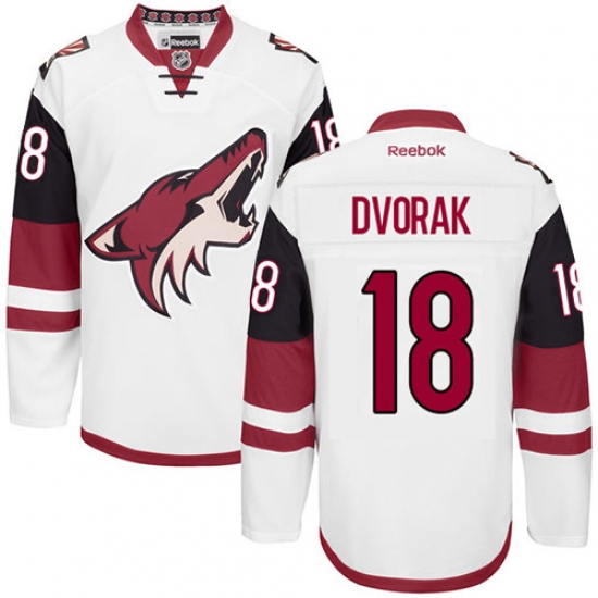 Youth Reebok Arizona Coyotes #18 Christian Dvorak Authentic White Away NHL Jersey - Ujersey