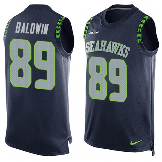Men's Nike Seattle Seahawks #89 Doug Baldwin Limited Steel Blue Player Name & Number Tank Top NFL Jersey - Ujersey