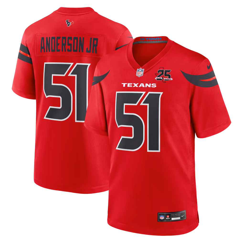 Men's Houston Texans Will Anderson Jr. Nike Red Alternate 25th Season Game Jersey - Ujersey