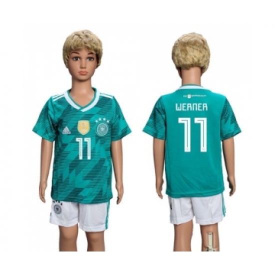 Germany #11 Werner Away Kid Soccer Country Jersey