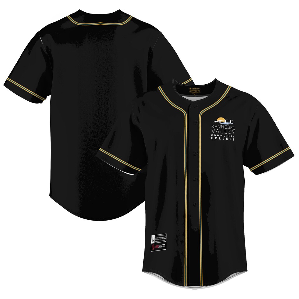 Men's GameDay Greats Black Kennebec Valley Community College Lightweight Baseball Jersey - ujerseystore