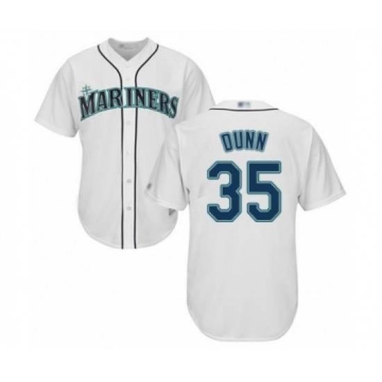 Youth Seattle Mariners #35 Justin Dunn Authentic White Home Cool Base Baseball Player Jersey - Ujersey