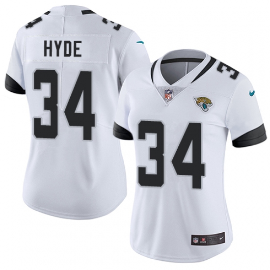 Women's Nike Jacksonville Jaguars #34 Carlos Hyde White Vapor Untouchable Limited Player NFL Jersey - Ujersey