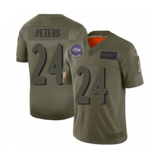 Men's Baltimore Ravens #24 Marcus Peters Limited Camo 2019 Salute to Service Football Jersey - Ujersey