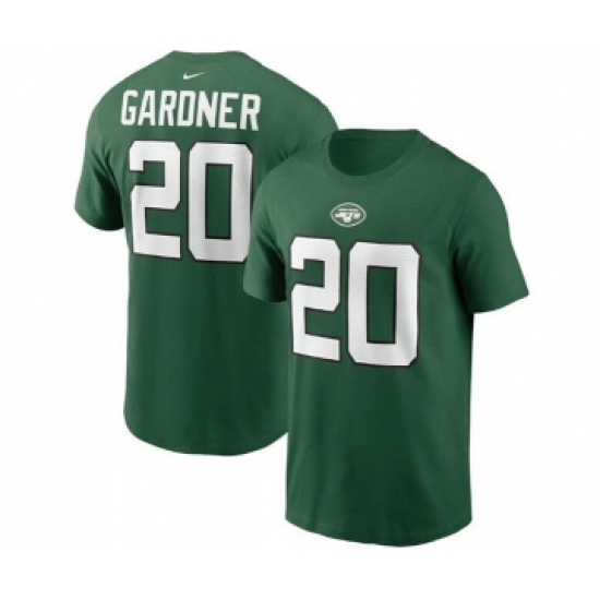 Men's New York Jets #20 Ahmad Gardner 2022 Green Name & Number T-Shirt - Ujersey