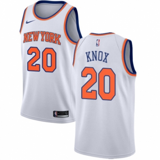 Men's Nike New York Knicks #20 Kevin Knox Swingman White NBA Jersey - Association Edition - Ujersey