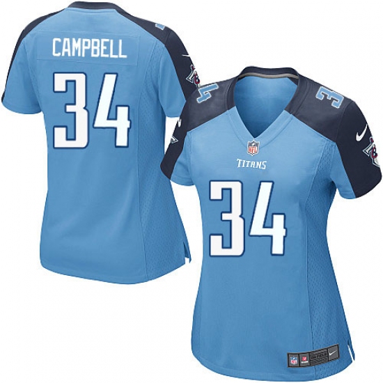 Women's Nike Tennessee Titans #34 Earl Campbell Game Light Blue Team Color NFL Jersey - Ujersey