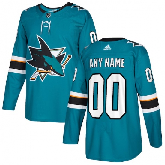 Men's San Jose Sharks adidas Teal Authentic Custom Jersey - Ujersey