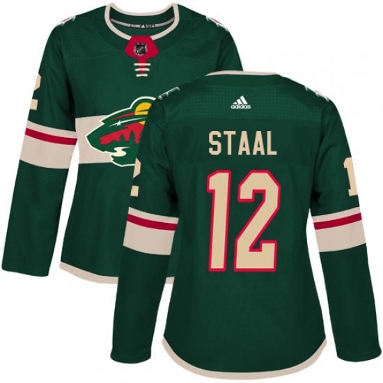 Women's Adidas Minnesota Wild #12 Eric Staal Premier Green Home NHL Jersey