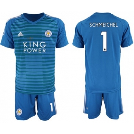 Leicester City #1 Schmeichel Blue Goalkeeper Soccer Club Jersey