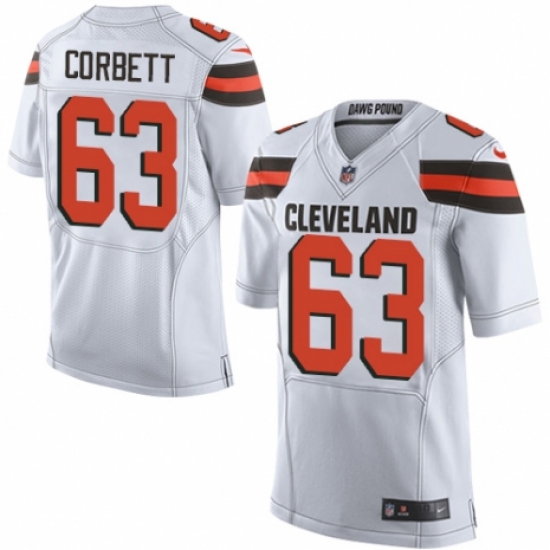 Men's Nike Cleveland Browns #63 Austin Corbett Elite White NFL Jersey - Ujersey