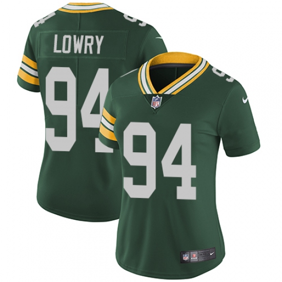 Women's Nike Green Bay Packers #94 Dean Lowry Green Team Color Vapor Untouchable Limited Player NFL Jersey - Ujersey