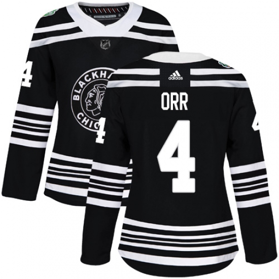 Women's Adidas Chicago Blackhawks #4 Bobby Orr Authentic Black 2019 Winter Classic NHL Jersey - Ujersey