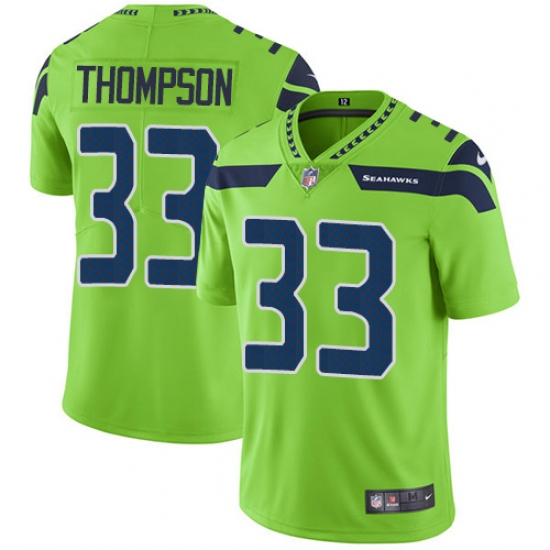 Men's Nike Seattle Seahawks #33 Tedric Thompson Elite Green Rush Vapor Untouchable NFL Jersey - Ujersey