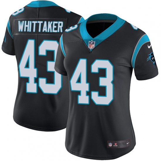 Women's Nike Carolina Panthers #43 Fozzy Whittaker Black Team Color Vapor Untouchable Limited Player NFL Jersey - Ujersey