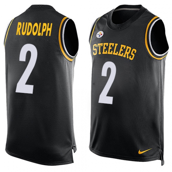Men's Nike Pittsburgh Steelers #2 Mason Rudolph Limited Black Player Name & Number Tank Top NFL Jersey - Ujersey