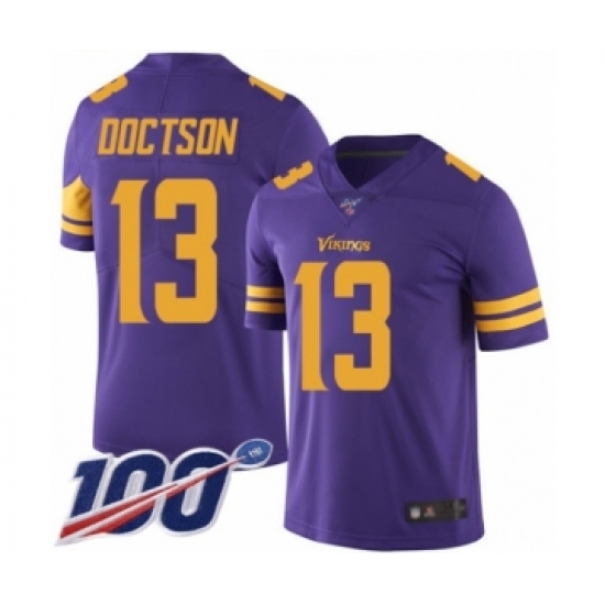 Youth Minnesota Vikings #13 Josh Doctson Limited Purple Rush Vapor Untouchable 100th Season Football Jersey - Ujersey
