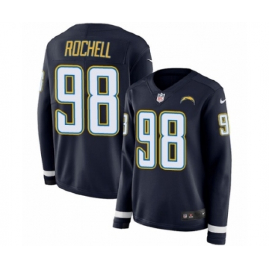 Women's Nike Los Angeles Chargers #98 Isaac Rochell Limited Navy Blue Therma Long Sleeve NFL Jersey - Ujersey