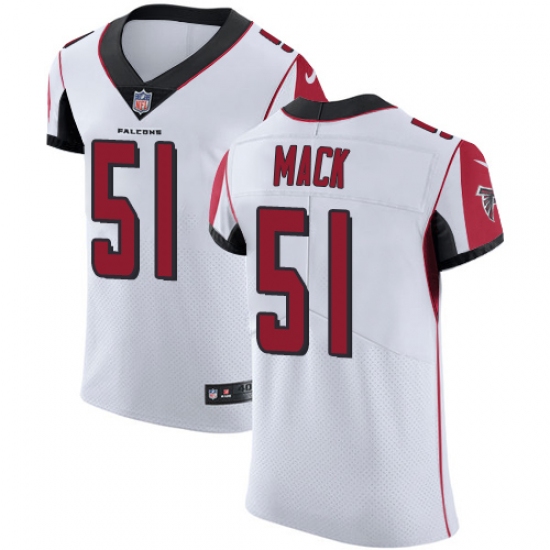 Men's Nike Atlanta Falcons #51 Alex Mack White Vapor Untouchable Elite Player NFL Jersey - Ujersey