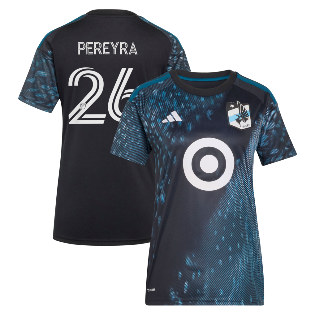 Women's Minnesota United FC Joaquín Pereyra adidas Black 2026 The Decade Kit Replica Jersey - Ujersey
