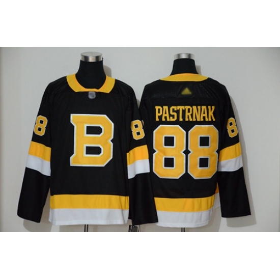 Men's Adidas Boston Bruins #88 David Pastrnak Black Throwback Authentic Stitched Hockey Jersey - Ujersey