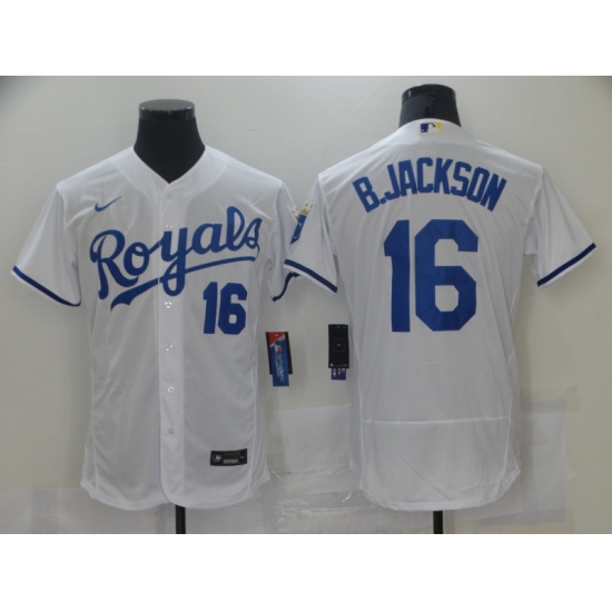 Men's Nike Kansas City Royals #16 Bo Jackson White Alternate Stitched Baseball Jersey - Ujersey