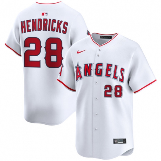 Men's Los Angeles Angels #28 Kyle Hendricks White 2024 Home Limited Stitched Baseball Jersey - Ujersey