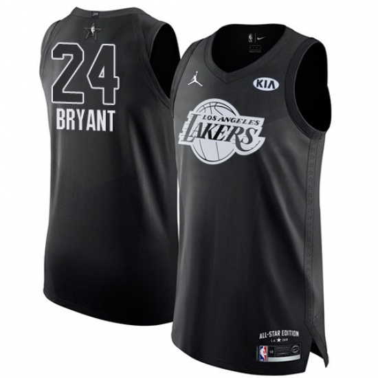 Men's Nike Los Angeles Lakers #24 Kobe Bryant Authentic Black 2018 All-Star Game NBA Jersey - Ujersey