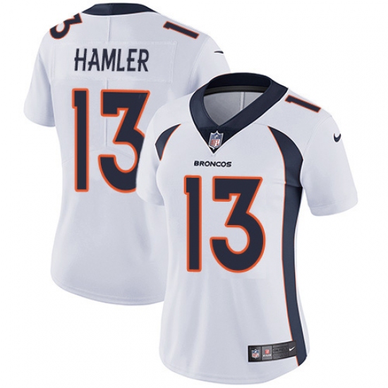 Women's Denver Broncos #13 KJ Hamler White Stitched Vapor Untouchable Limited Jersey - Ujersey