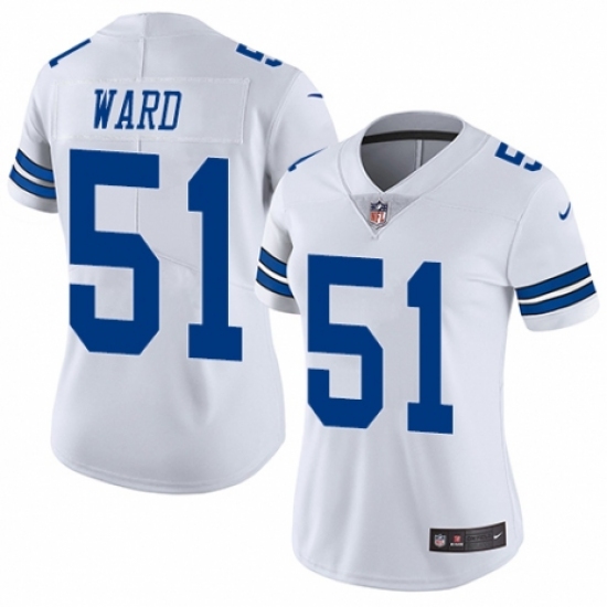 Women's Nike Dallas Cowboys #51 Jihad Ward White Vapor Untouchable Limited Player NFL Jersey - Ujersey