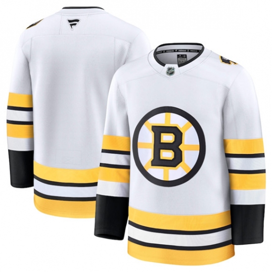 Men's Boston Bruins Blank White 2025 Away Stitched Hockey Jersey - Ujersey