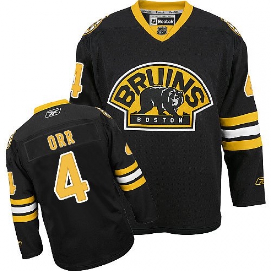 Women's Reebok Boston Bruins #4 Bobby Orr Authentic Black Third NHL Jersey - Ujersey
