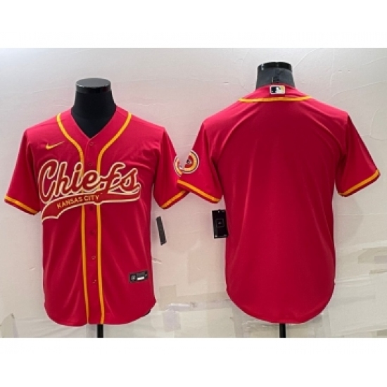 Men's Kansas City Chiefs Blank Red Stitched MLB Cool Base Nike Baseball Jersey - Ujersey