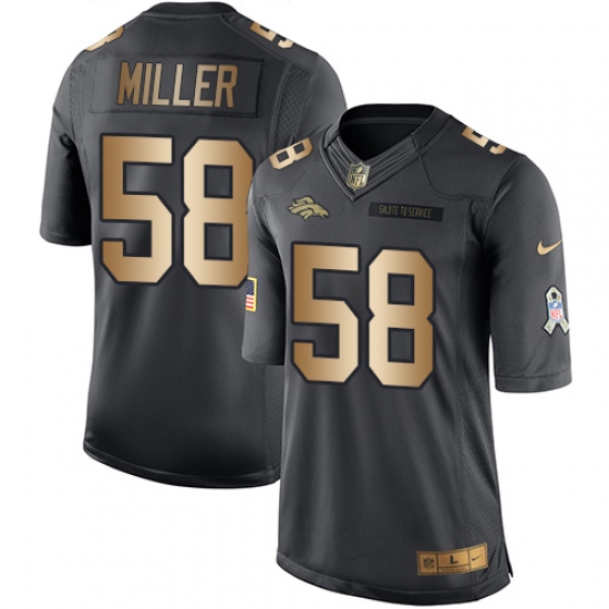 Youth Nike Denver Broncos #58 Von Miller Limited Black/Gold Salute to Service NFL Jersey - Ujersey