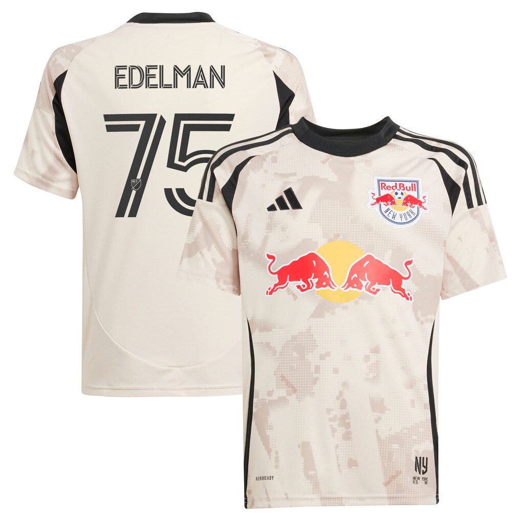 Youth New York Red Bulls Daniel Edelman adidas Tan 2025 Stone Kit Replica Player Jersey - Ujersey