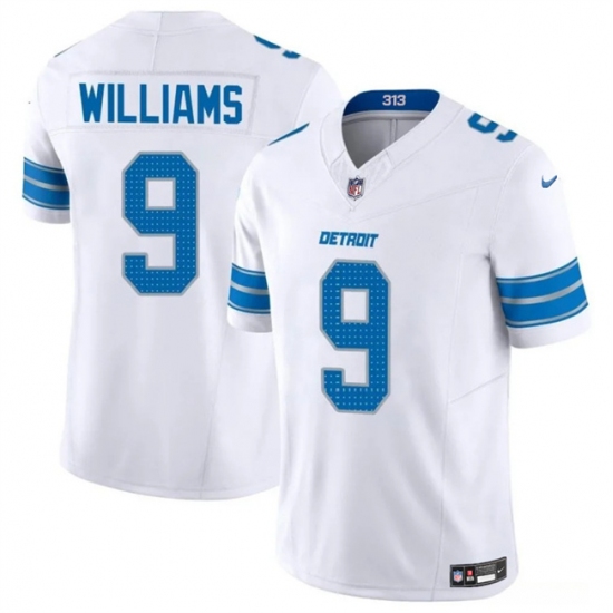 Men's Detroit Lions #9 Jameson Williams White 2024 F.U.S.E. Vapor Limited Stitched Jersey - Ujersey